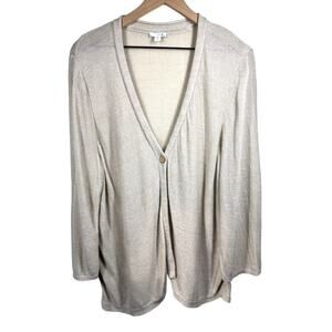 J.JILL Linen Blend Knit Cardigan Size XLT Lagenlook Beach Vacation Lightweight